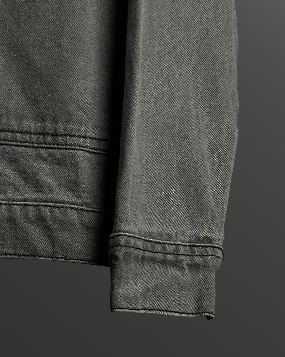 Grey Long Sleeve Stitched Denim Overshirt