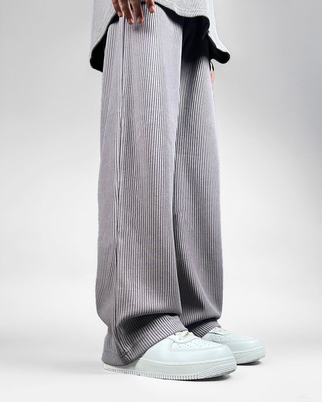 Grey Ribbed Pants