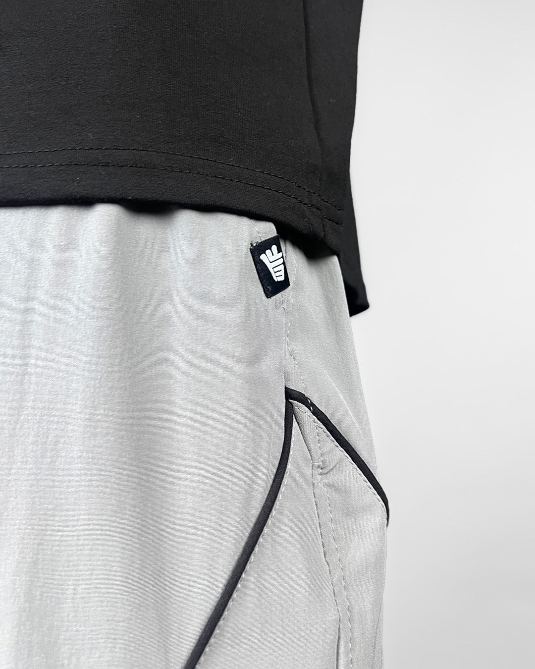 Grey Edgy Parachute Pants
