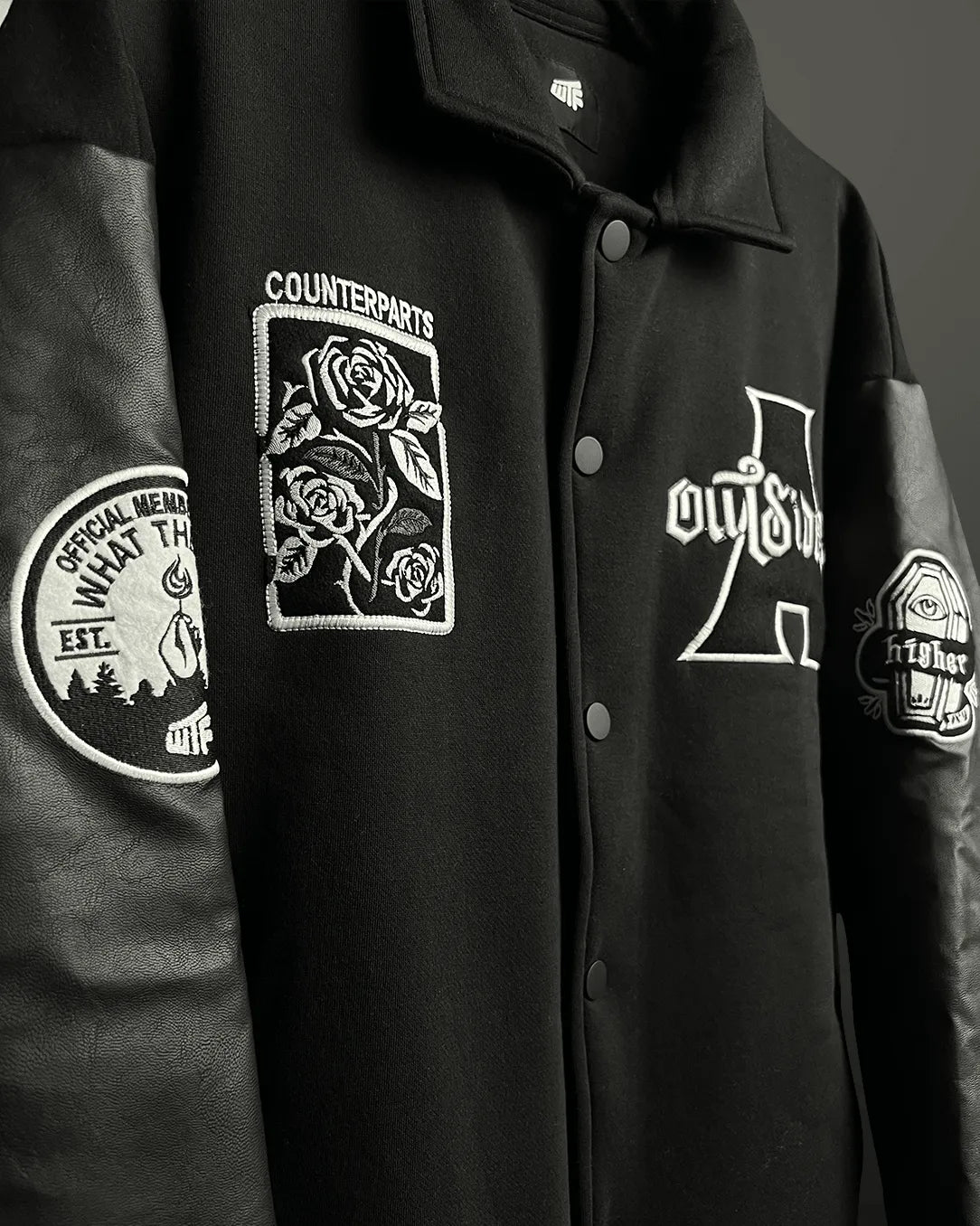 leather varsity jacket