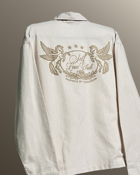 Self Love Club Yellow & White Full Sleeves Striped Shirt