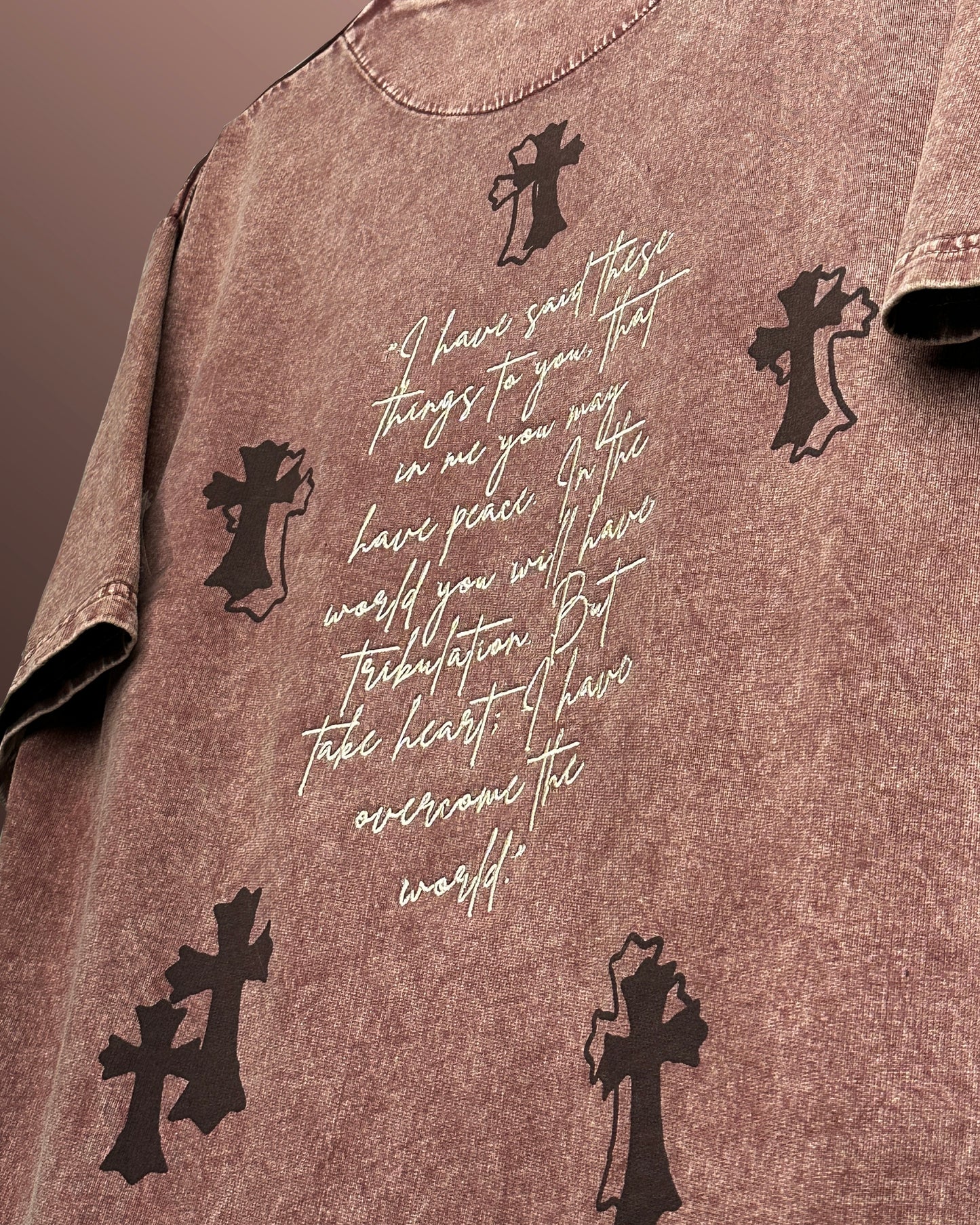 printed acid wash t shirt