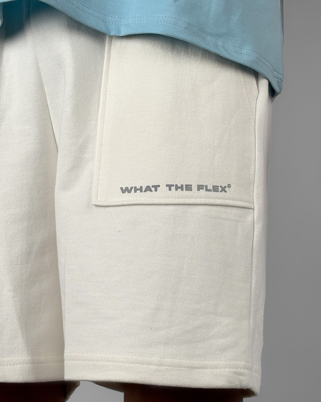 Frontcut Off White Cotton Shorts