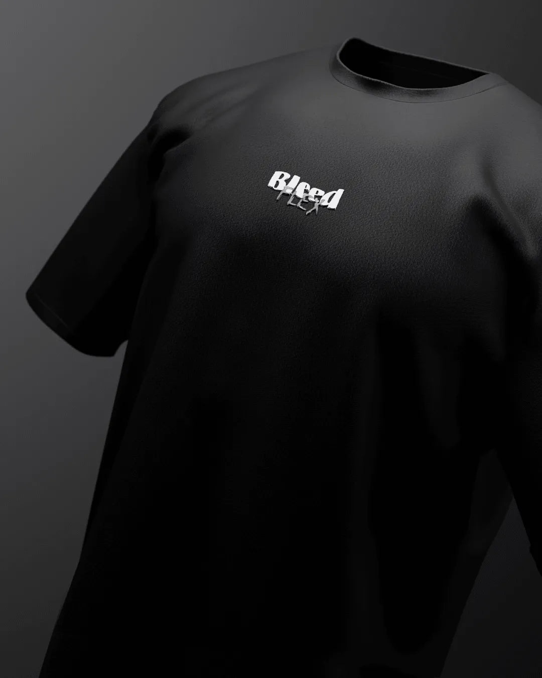 Bleed Flex Black Heavyweight T-shirt - WHAT THE FLEX