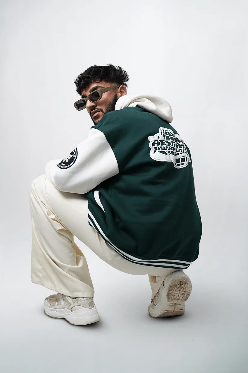 AESTHETIC AWARENESS VARSITY JACKET - WHAT THE FLEX