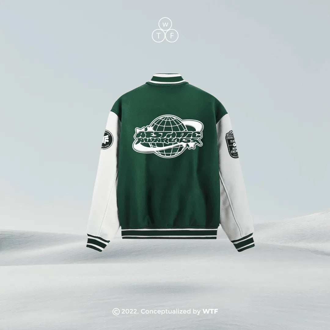 AESTHETIC AWARENESS VARSITY JACKET - WHAT THE FLEX