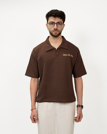 100% Cotton Old Money Textured Polo T-Shirt