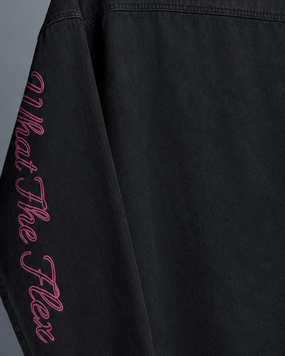 Pink Glitch Denim Shirt