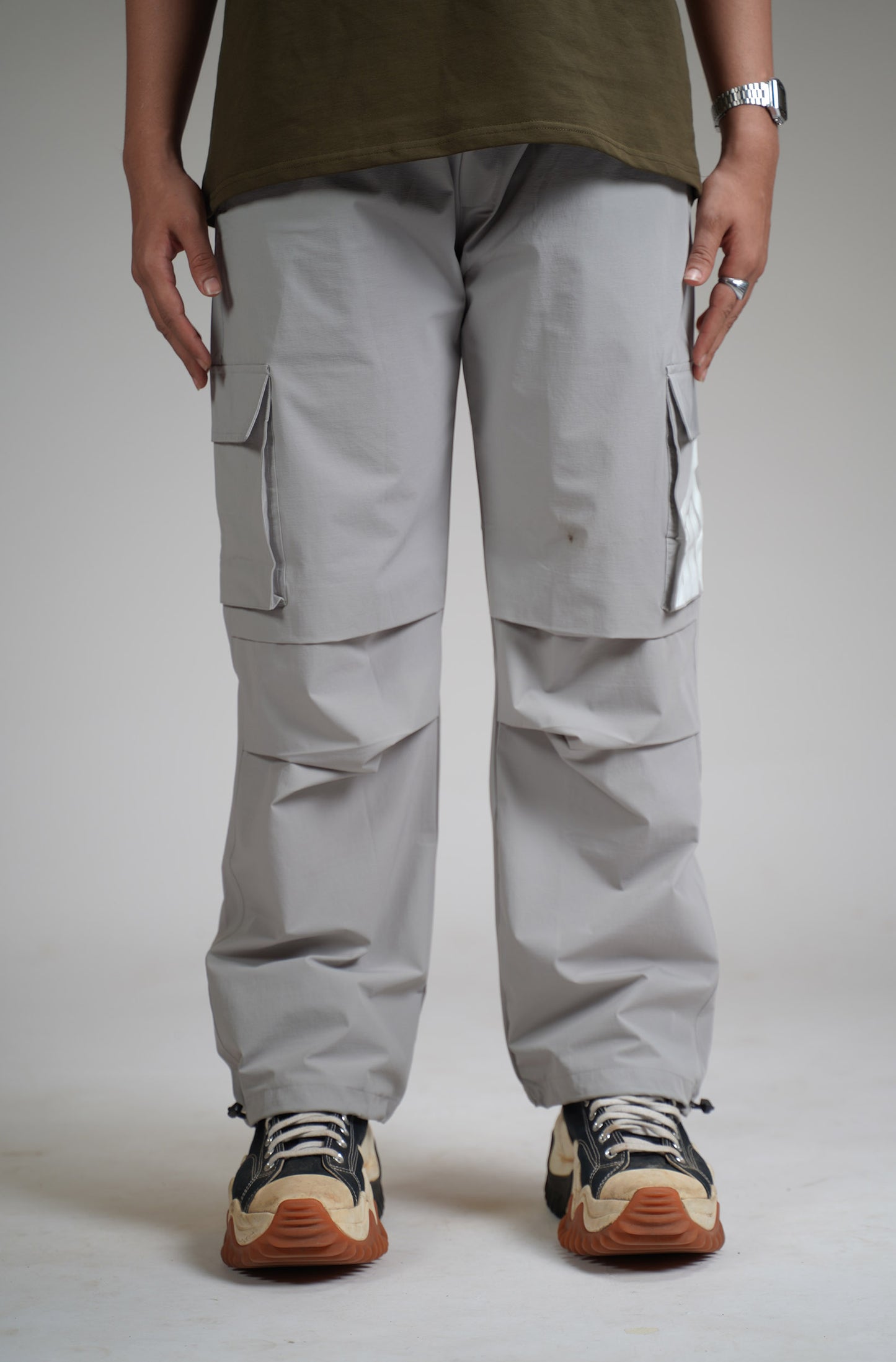 Ice Grey Parachute Pants
