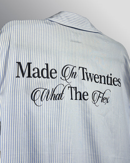 Twenties Blue and White Full Sleeves Striped Shirt