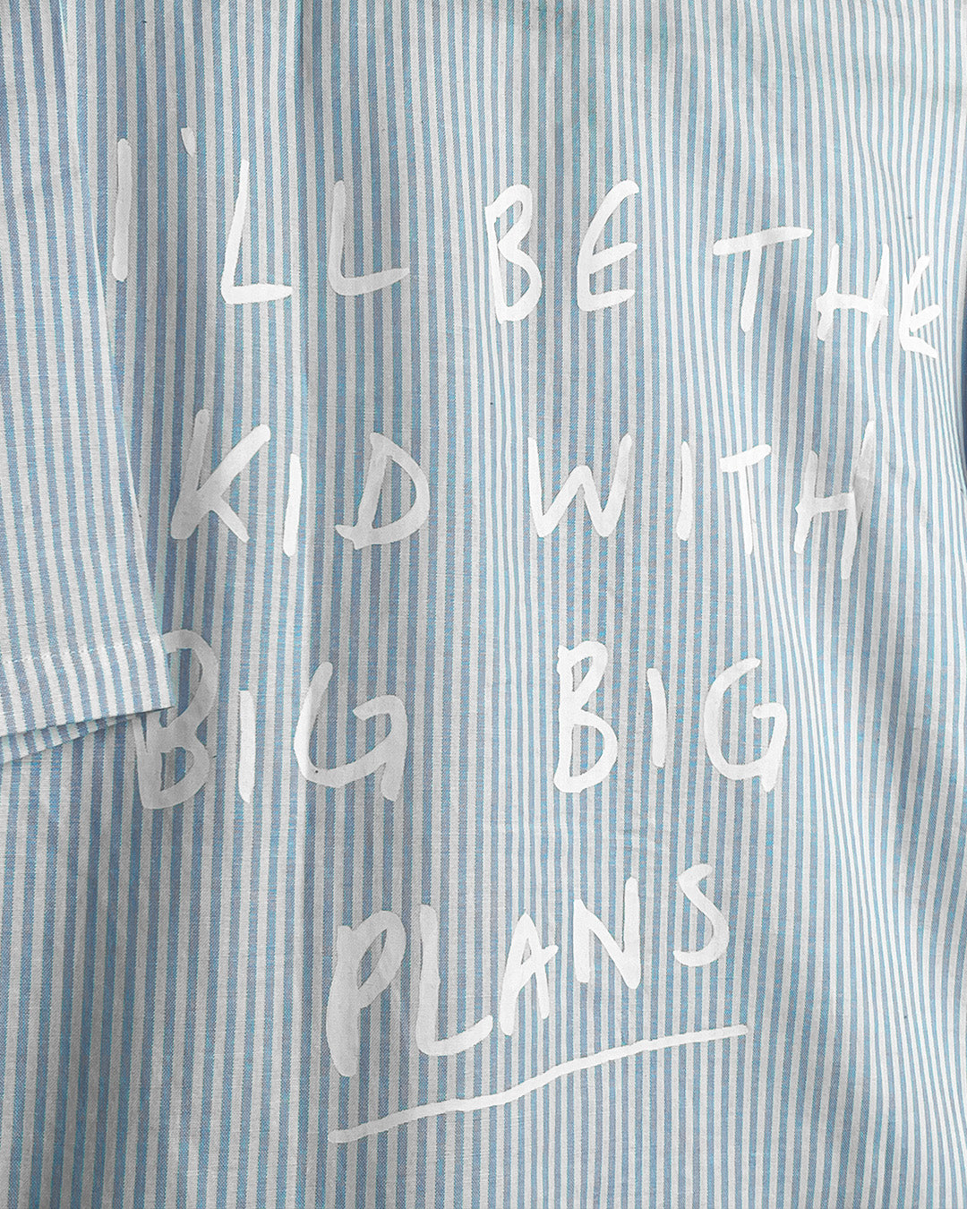 Big Plans Blue and White Half Sleeves Striped Shirt