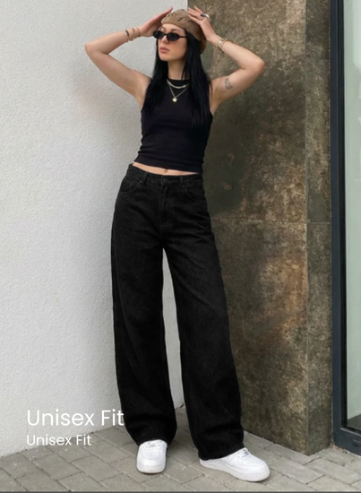 Inked Black Baggy Jeans