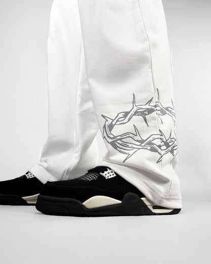 Barbed White Essential Cotton Pants