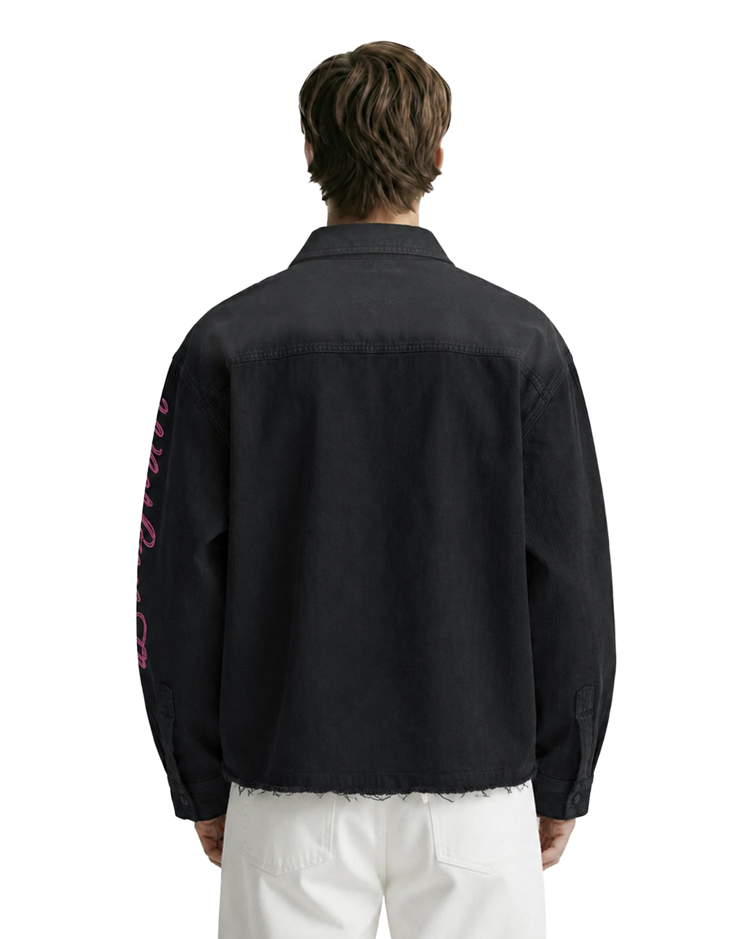 Pink Glitch Denim Shirt