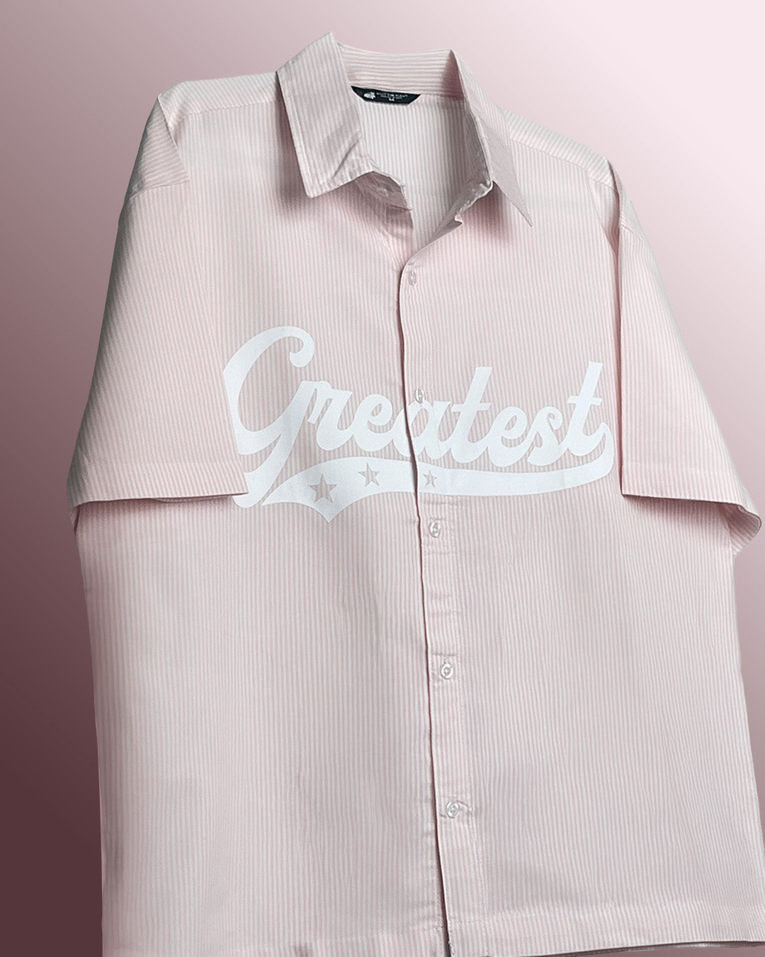 Greatest Pink Half Sleeve Striped Shirt