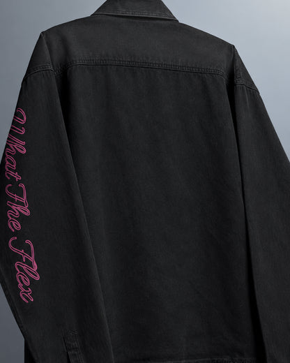 Pink Glitch Denim Shirt