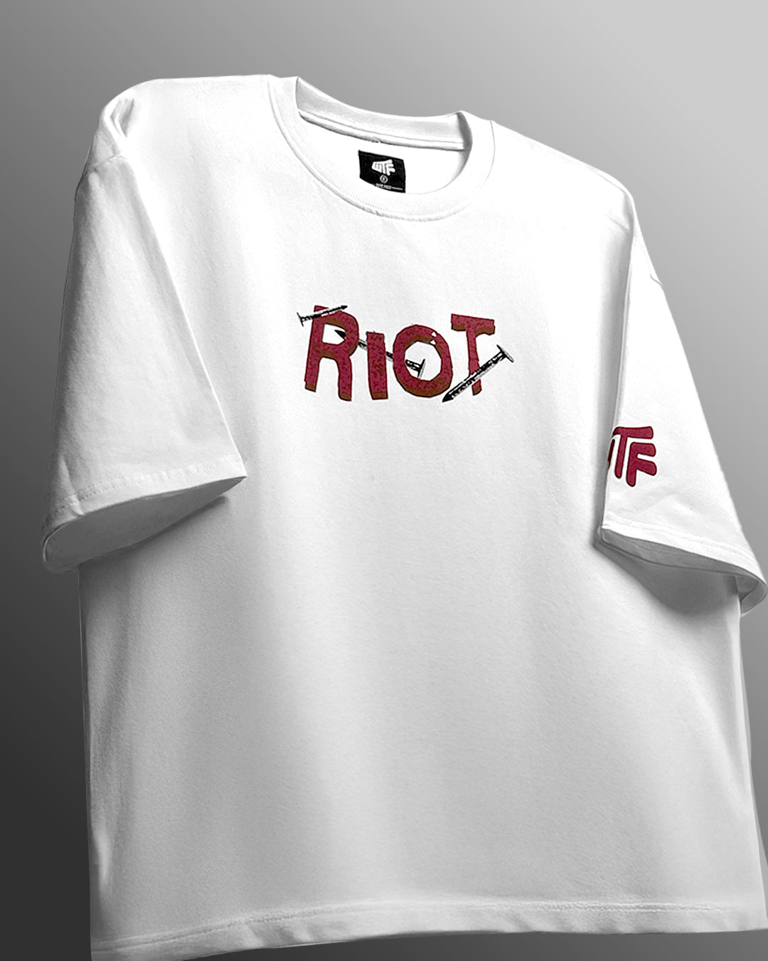 Riot Off White Boxy Fit T-shirt| 280 GSM Cotton – WHAT THE FLEX