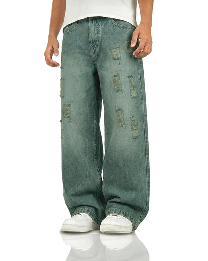 Antique Blue Rugged Baggy Jeans