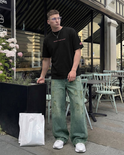 Antique Blue Rugged Baggy Jeans