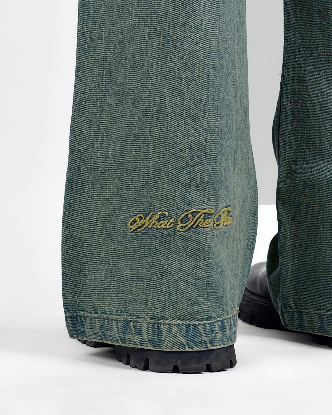 Antique Blue Wide Flared Jeans