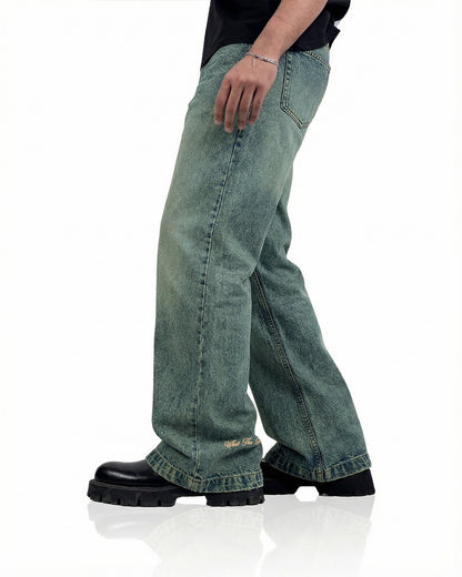 Antique Blue Wide Flared Jeans