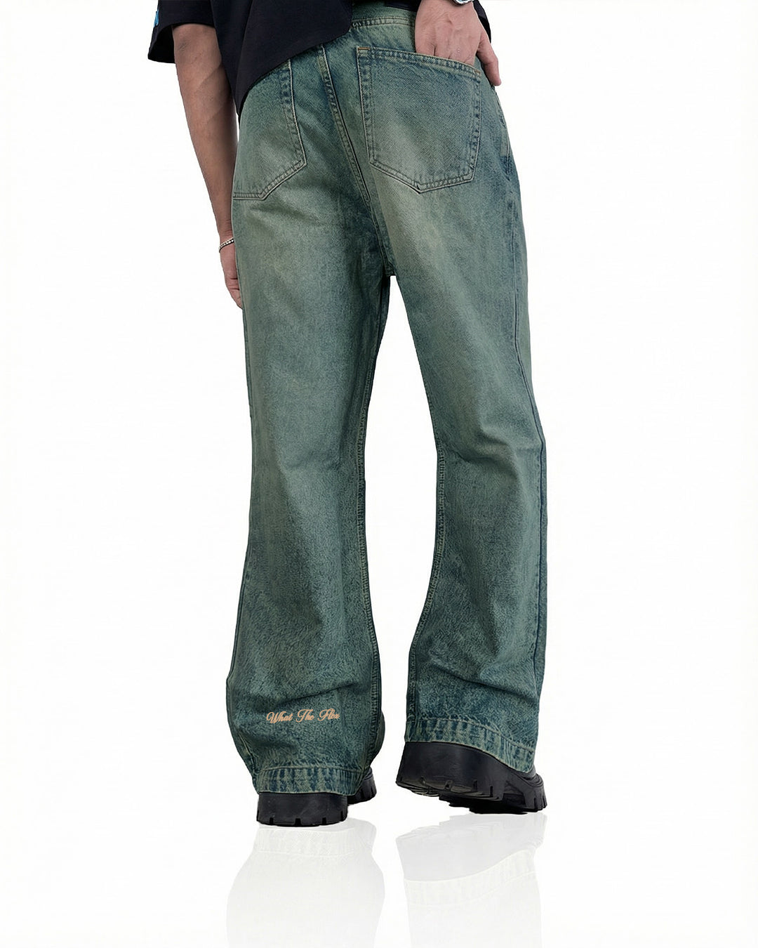 Antique Blue Wide Flared Jeans