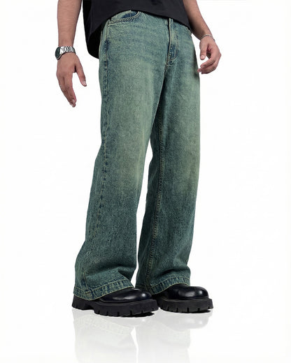Antique Blue Wide Flared Jeans