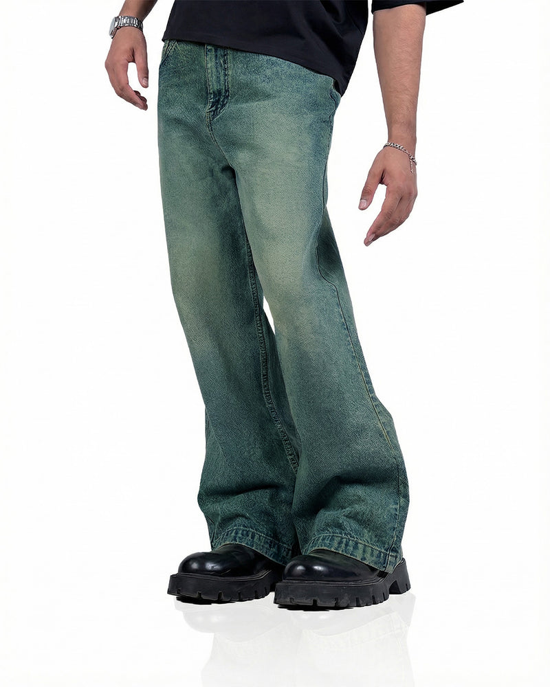 Antique Blue Wide Flared Jeans
