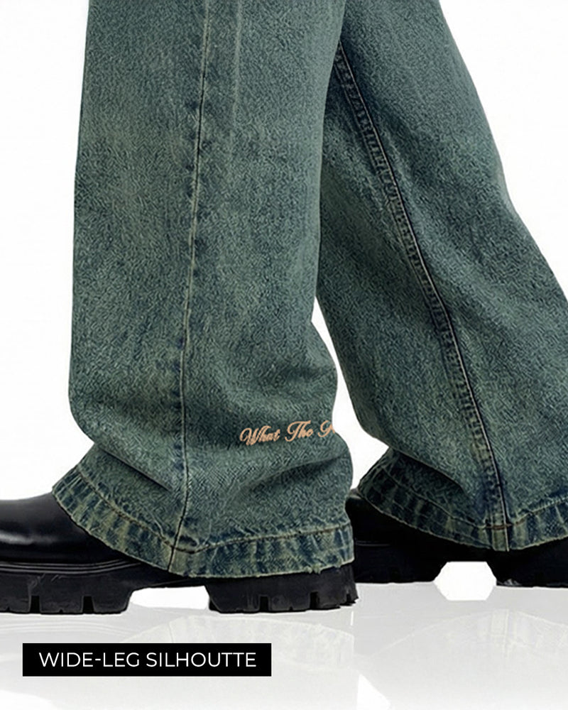 Antique Blue Wide Flared Jeans