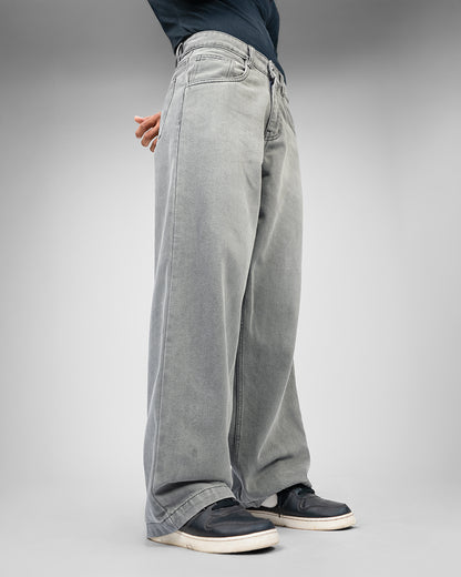 Ash Grey Baggy Denim Jeans