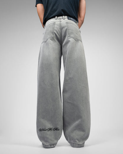 Ash Grey Baggy Denim Jeans