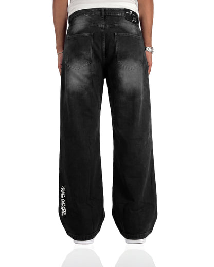 Ashline Pattern Straight Cut Jeans