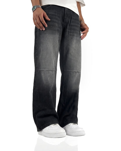 Ashline Pattern Straight Cut Jeans