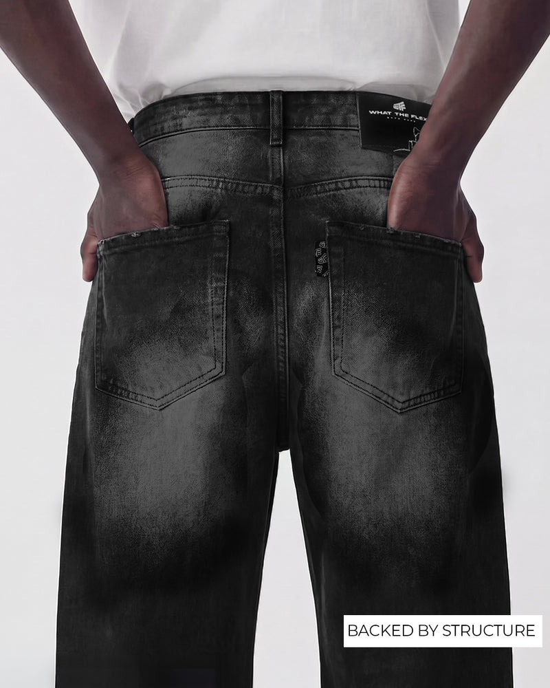 Ashline Pattern Straight Cut Jeans