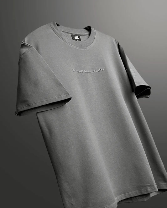 Basic Grey Heavyweight T-shirt - WHAT THE FLEX