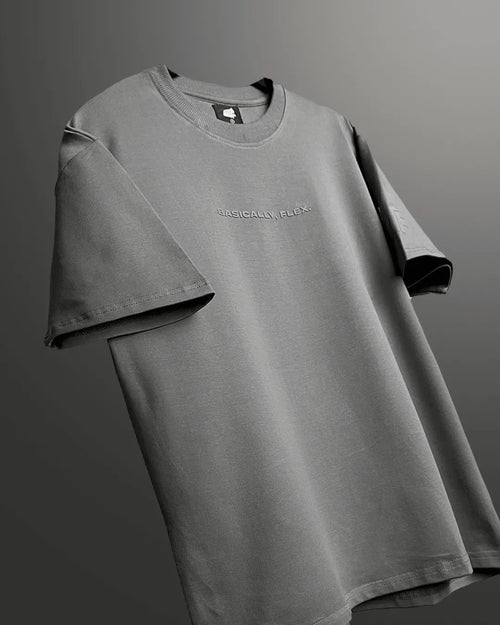 Basic Grey Heavyweight T-shirt - WHAT THE FLEX