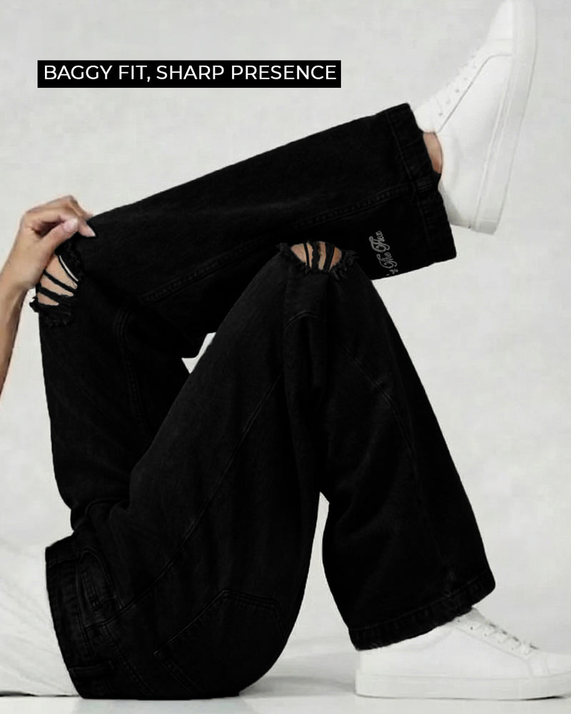Deep Night Rugged Baggy Jeans