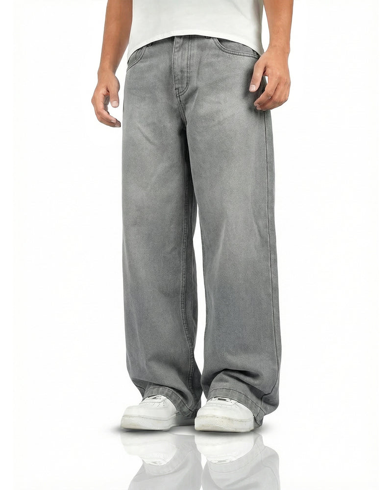 Ash Grey Baggy Denim Jeans