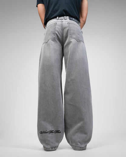 Ash Grey Baggy Denim Jeans