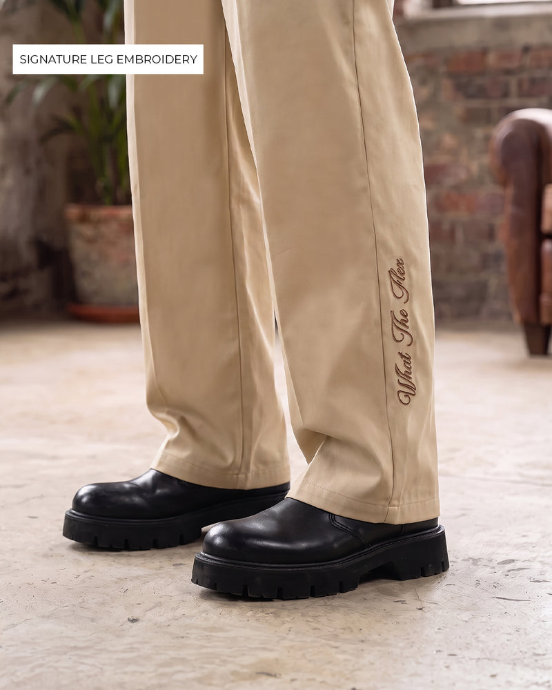 Structured Caramel Korean Pants