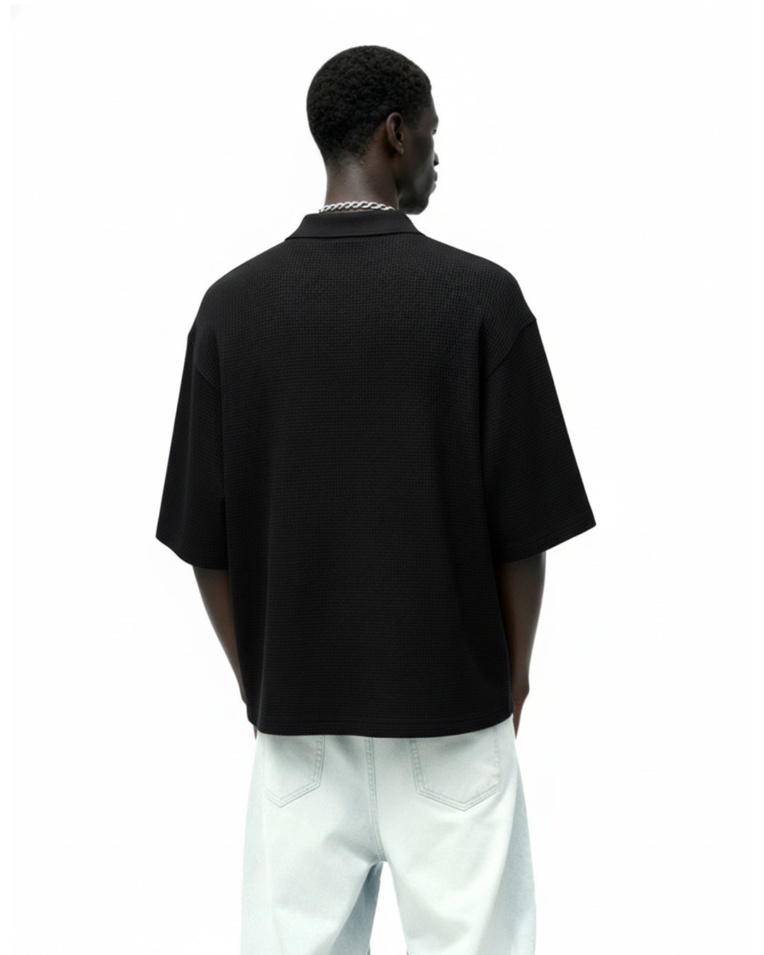 Ash Black Polo T-Shirt with Zip