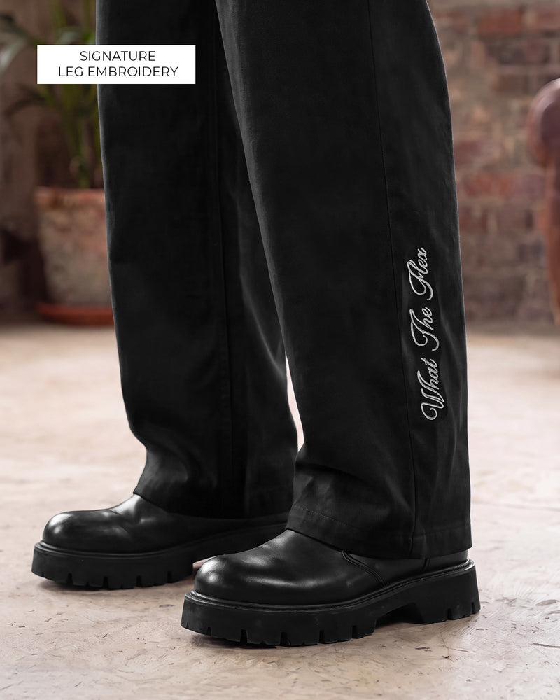 Structured Black Korean Pants