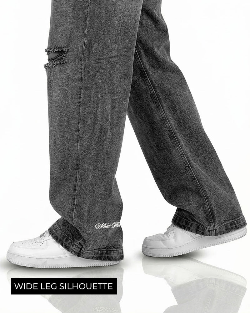 Black Rugged Baggy Jeans