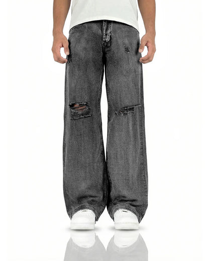 Black Rugged Baggy Jeans