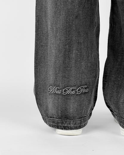 Black Rugged Baggy Jeans