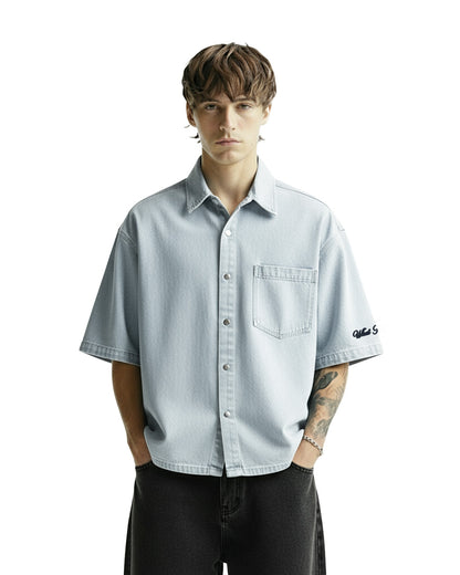 Blue Half Sleeve Denim Layer