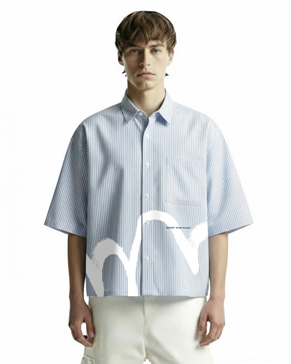 BTS Half Sleeve Striped Shirt