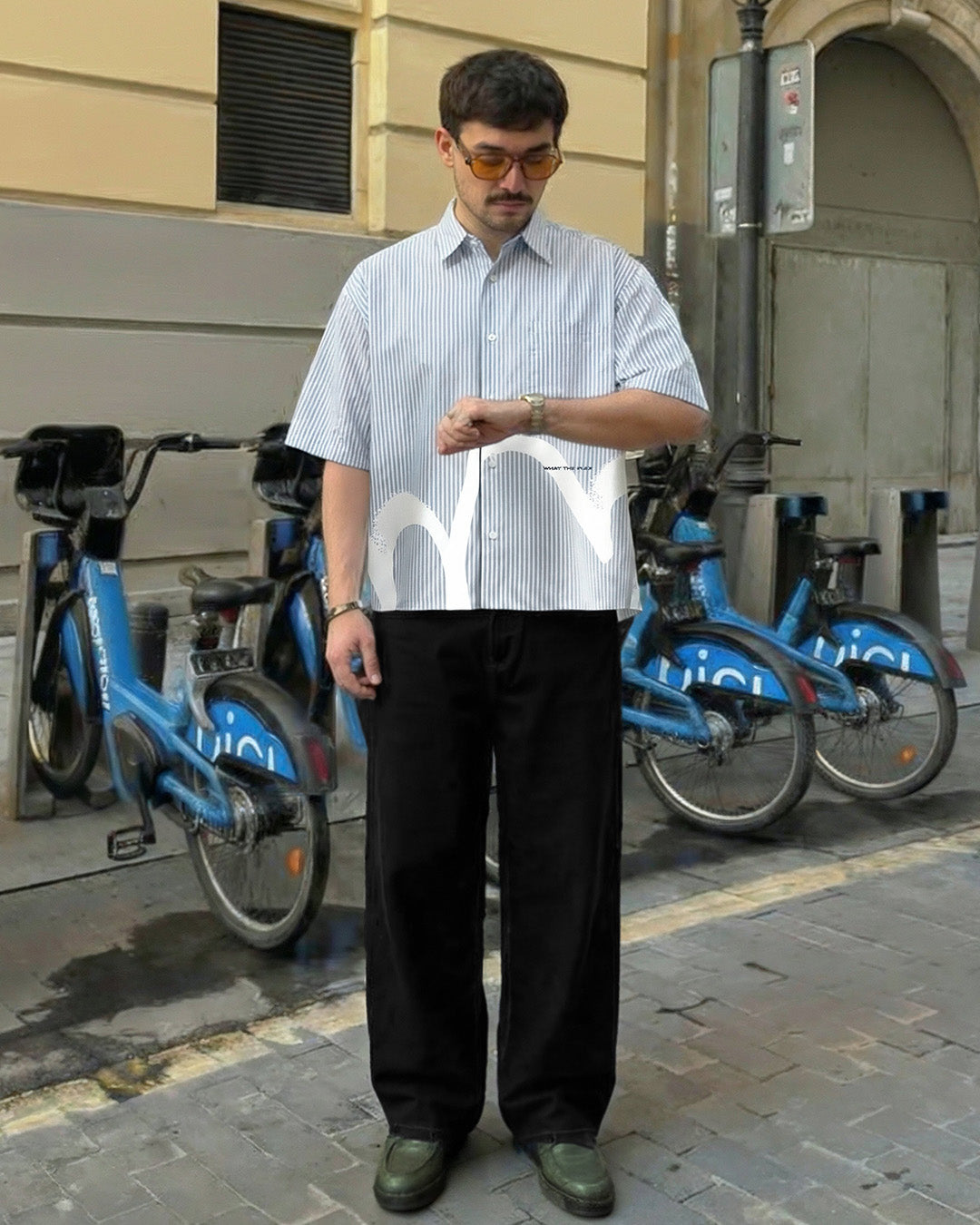 BTS Half Sleeve Striped Shirt