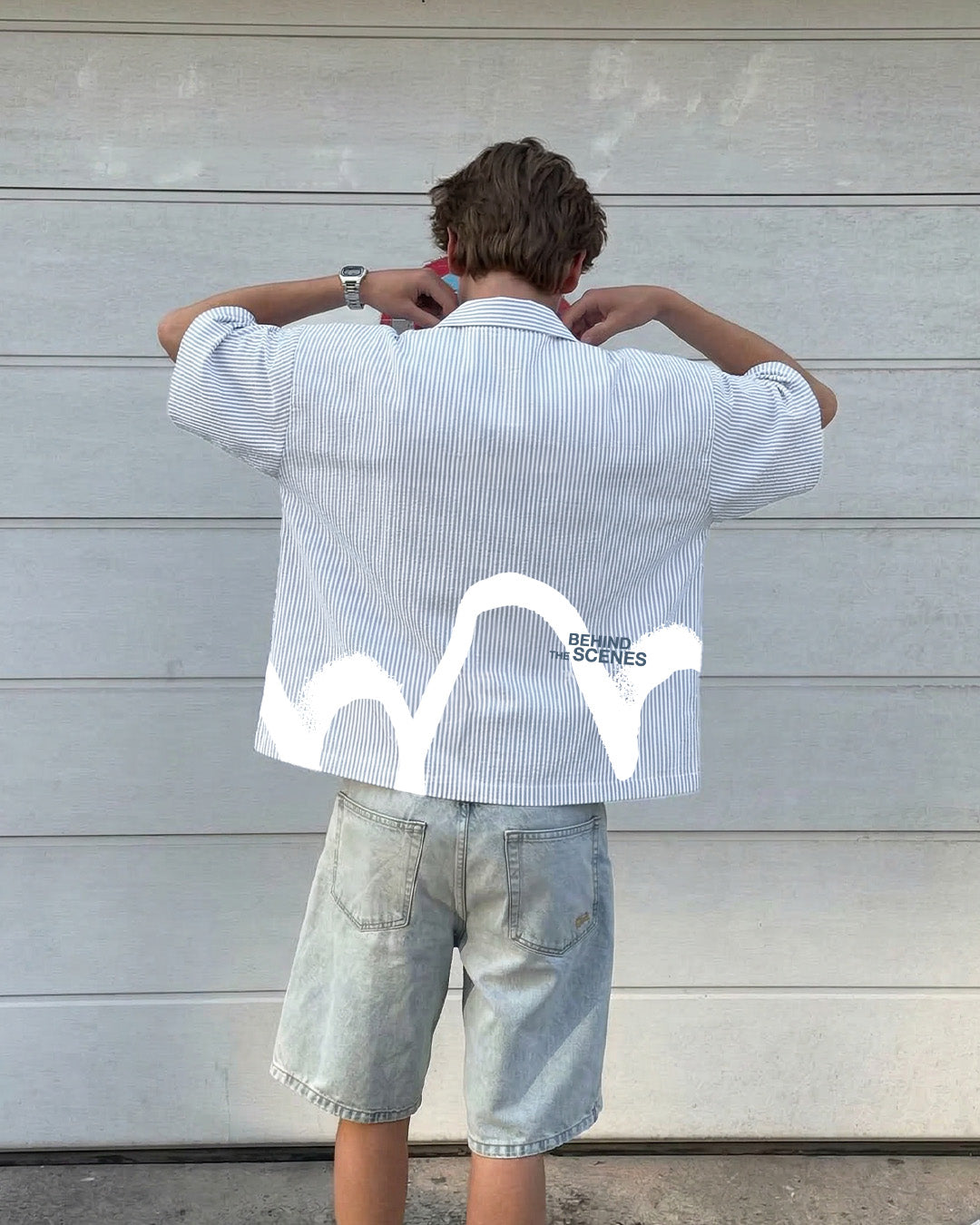 BTS Half Sleeve Striped Shirt