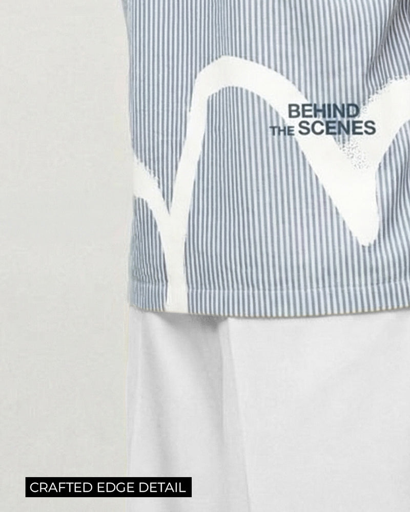 BTS Half Sleeve Striped Shirt